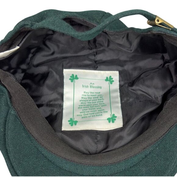 Irish Newsboy Flat Cap Green Hat Traditional Ireland Shamrock Clover Wool - Picture 9 of 11